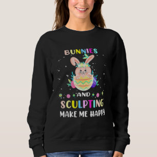 Bunnies und Skulpturen machen mich glücklich Oster Sweatshirt
