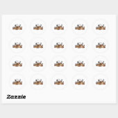 Bunnies und Sloth Runder Aufkleber (Blatt)