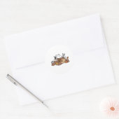 Bunnies und Sloth Runder Aufkleber (Umschlag)