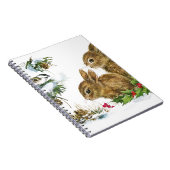 Bunnies und Vögel genießen Schnee Notizblock (Rechte Seite)