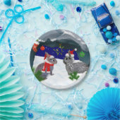 Bunnies unter der Mistletoe-Papierplatte Pappteller (Party)