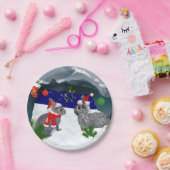 Bunnies unter der Mistletoe-Papierplatte Pappteller (Party)