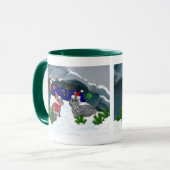 Bunnies unter der Mistletoe-Tasse Tasse (Vorderseite Links)