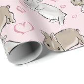 Bunnies with hearts  geschenkpapier (Rolleneckpunkt)