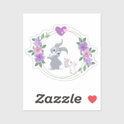 Bunnies with their Mama Aufkleber (Blatt)