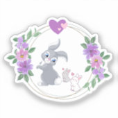 Bunnies with their Mama Aufkleber (Vorderseite)