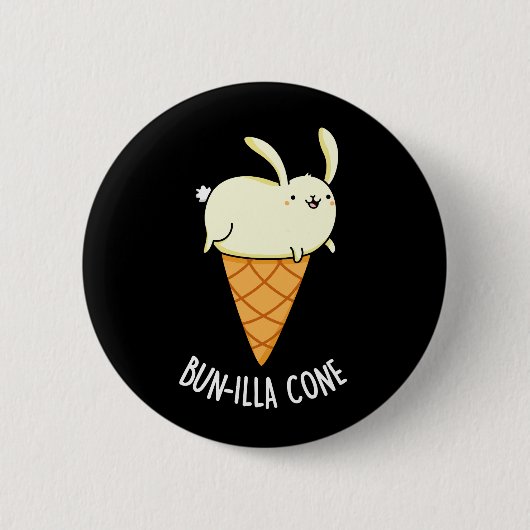 Bunnilla Cone Funny Bunny Vanilla Dark BG Button (Vorderseite)