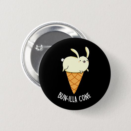 Bunnilla Cone Funny Bunny Vanilla Dark BG Button (Vorne & Hinten)