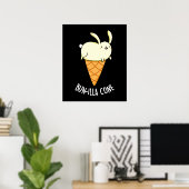 Bunnilla Cone Funny Bunny Vanilla Dark BG Poster (Heimbüro)