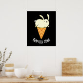 Bunnilla Cone Funny Bunny Vanilla Dark BG Poster (Küche)