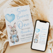 Bunny 1st Birthday Boy  Einladung