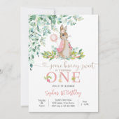 Bunny 1st Birthday Invitation Einladung (Vorderseite)