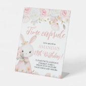 Bunny 1st Birthday Time Capsule Sign Sockelschild (Vorderseite)