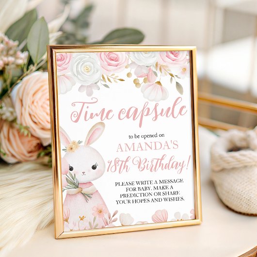Bunny 1st Birthday Time Capsule Sign Sockelschild