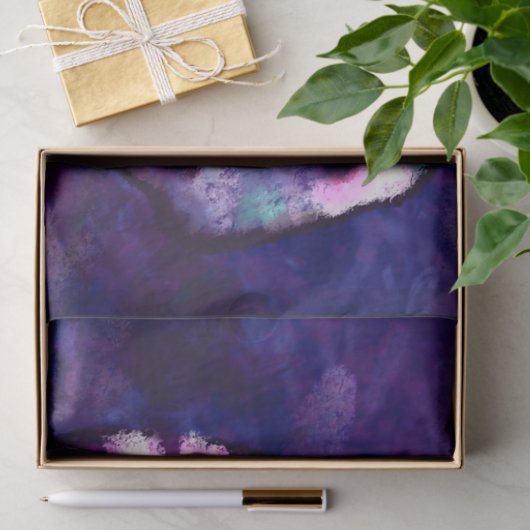 Bunny Abstrakt Rabbit Blue Lila Blumendekoupage Seidenpapier (Geschenk)