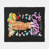 Bunny Abyssinian Cat Happy Oaster Fleecedecke (Vorderseite (Horizontal))