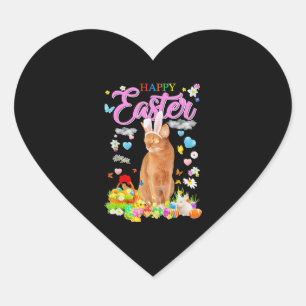 Bunny Abyssinian Cat Happy Oaster Herz-Aufkleber