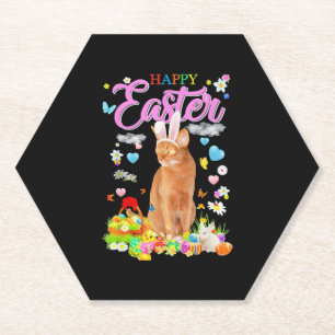 Bunny Abyssinian Cat Happy Oaster Untersetzer