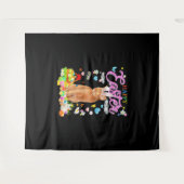 Bunny Abyssinian Cat Happy Oaster Wandteppich (Vorderseite (Horizontal))