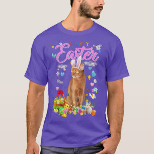 Bunny Abyssinian Cat Happy Ostereier T-Shirt