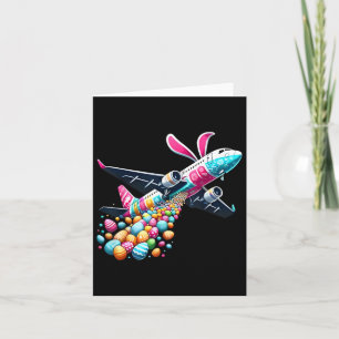 Bunny Airplane Ostereier Mens Kids Boys Osterflugz Karte