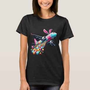 Bunny Airplane Ostereier Mens Kids Boys Osterflugz T-Shirt