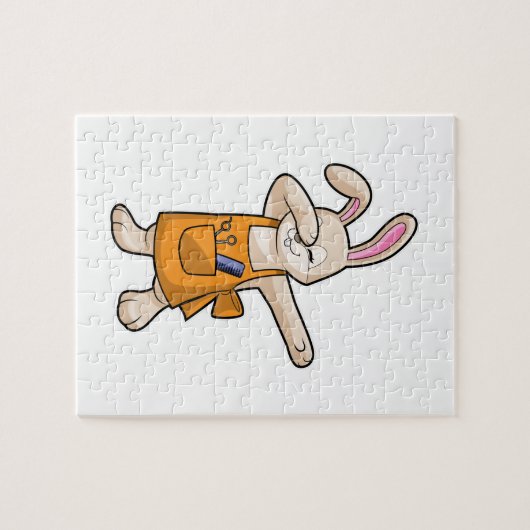 Bunny als Friseur mit Comb & Schere Puzzle (Horizontal)