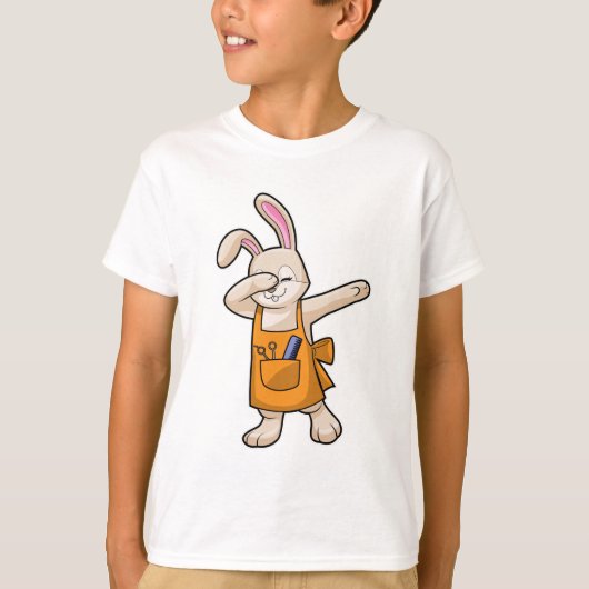 Bunny als Friseur mit Comb & Schere T-Shirt (Vorderseite)