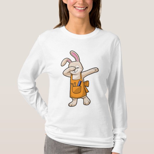 Bunny als Friseur mit Comb & Schere T-Shirt (Vorderseite)