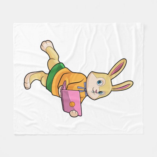 Bunny als Sekretär für Laptop Fleecedecke (Vorderseite (Horizontal))