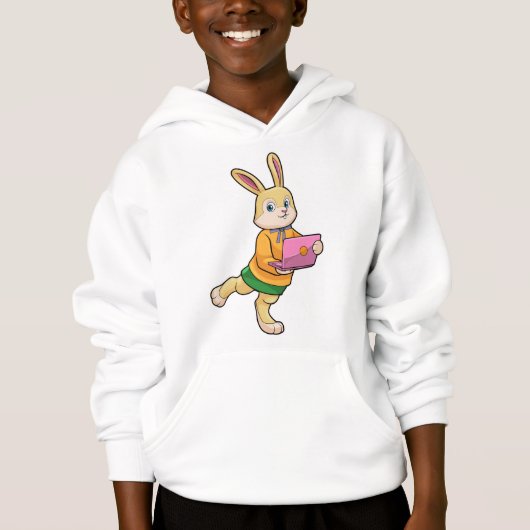 Bunny als Sekretär für Laptop Hoodie (Vorderseite)