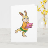 Bunny als Sekretär für Laptop Karte (Gelbe Blume)