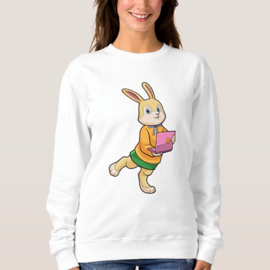 Bunny als Sekretär für Laptop Sweatshirt (Vorderseite)