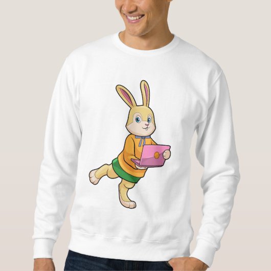 Bunny als Sekretär für Laptop Sweatshirt (Vorderseite)