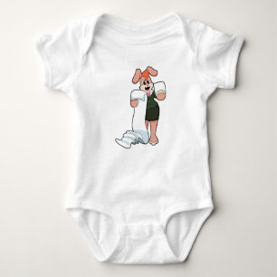 Bunny als Sekretär für Papier Baby Strampler