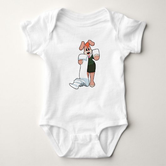 Bunny als Sekretär für Papier Baby Strampler (Vorderseite)