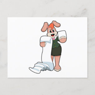 Bunny als Sekretär für Papier Postkarte
