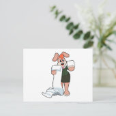Bunny als Sekretär für Papier Postkarte (Stehend Vorderseite)