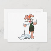 Bunny als Sekretär für Papier Postkarte (Vorne/Hinten)