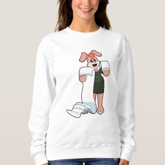 Bunny als Sekretär für Papier Sweatshirt (Vorderseite)