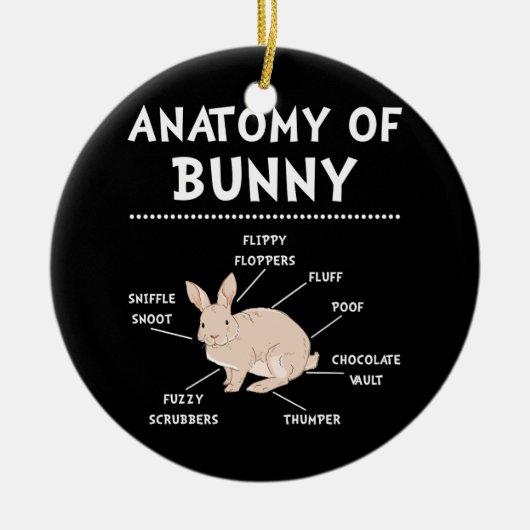 Bunny Anatomy Rabbit Lover Sonnige Mama Keramik Ornament (Vorne)