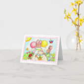 Bunny and Bug Birthday Card Karte (Gelbe Blume)