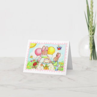 Bunny and Bug Birthday Card Karte
