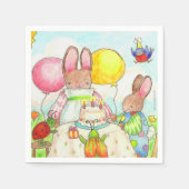 Bunny and Bug Birthday Napkins Serviette (Vorderseite)