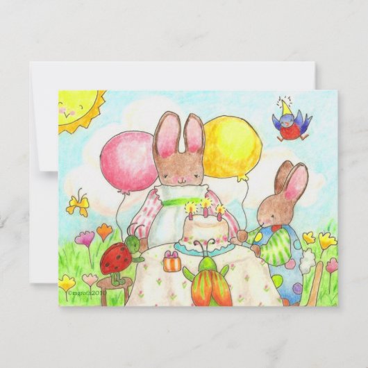 Bunny and Bug - Einladung zum Geburtstag (Vorderseite)