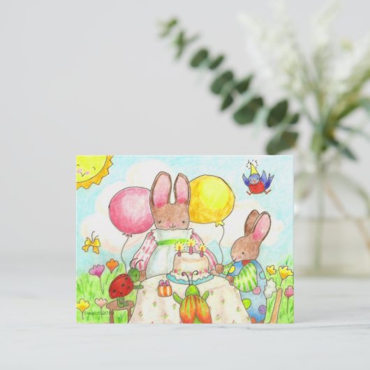 Bunny and Bug - Einladung zum Geburtstag (Stehend Vorderseite)