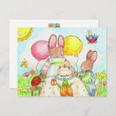 Bunny and Bug - Einladung zum Geburtstag (Vorne/Hinten)