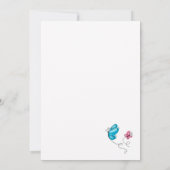 Bunny and Butterflies Kinderdusche Einladung (Rückseite)