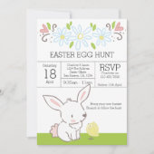 Bunny and Chick Oaster Egg Hunt Brunch Einladung (Vorderseite)