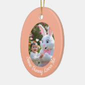 Bunny and Child photo in Oval Frame Easter Keramik Ornament (Links)